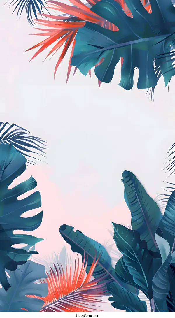 Tropical Leaves Background Illustration