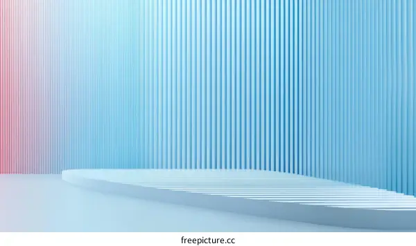 Abstract Pastel Blue and Pink Geometric Minimalist Scene