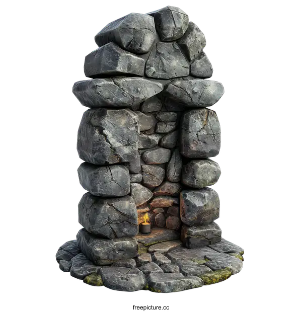 [Transparent Background PNG]Stone Fireplace