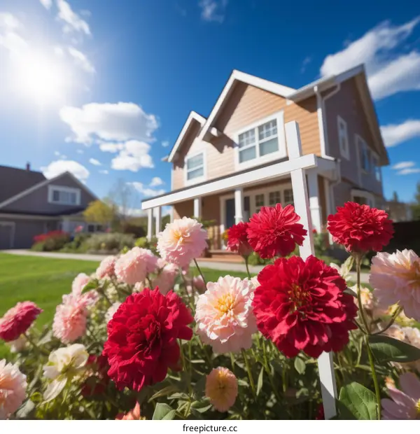 Luxury Estate with a Blooming Flower Garden