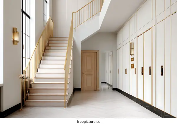 Luxury Modern Staircase Hallway Interior Design