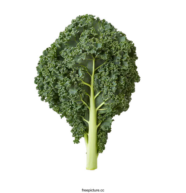 [Transparent Background PNG]Fresh Green Kale Leaf on White Background