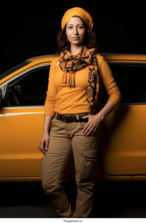 Portrait of a Kurdish female taxi driver