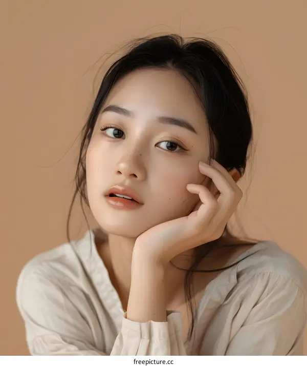 Close Up Portrait of a Young Asian Woman