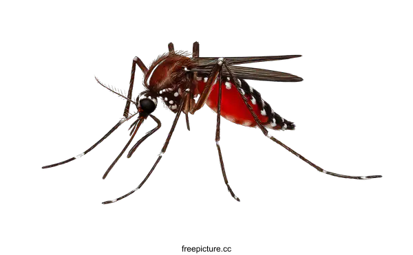 [Transparent Background PNG]Detailed Illustration of a Mosquito