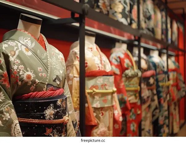 Kimono on display in a museum