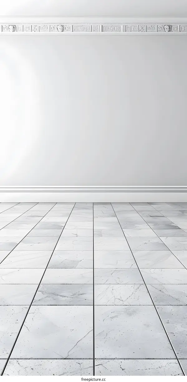 White Tile Floor and White Wall