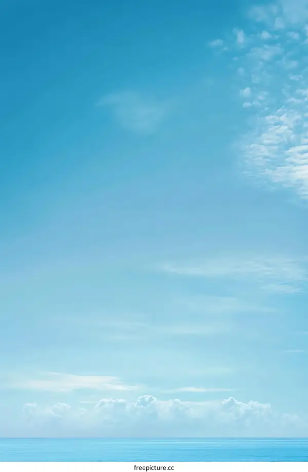 Beautiful Blue Sky and Ocean Horizon