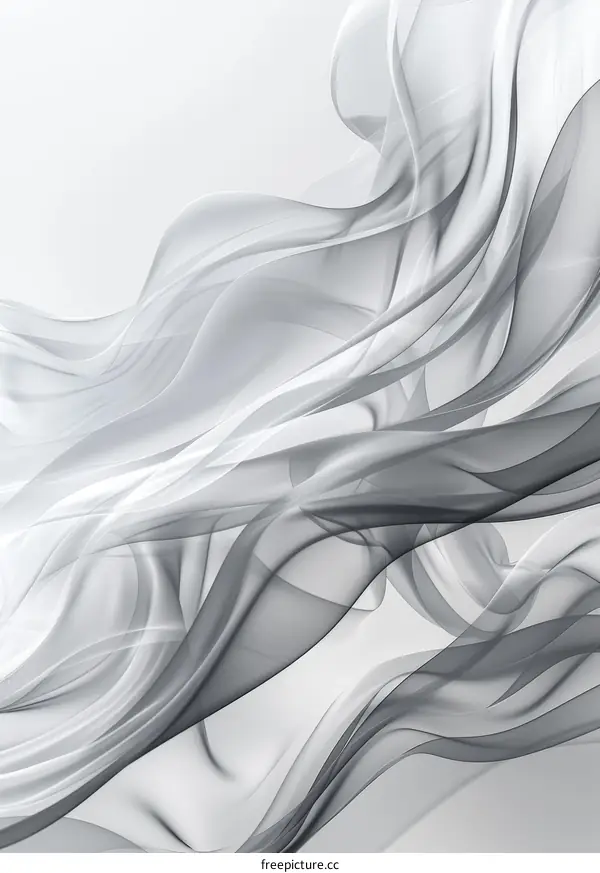 Black and white abstract background with soft folds