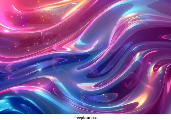 Abstract Wavy Background in Blue and Pink