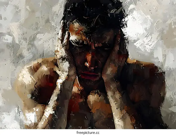 man holding his head in pain