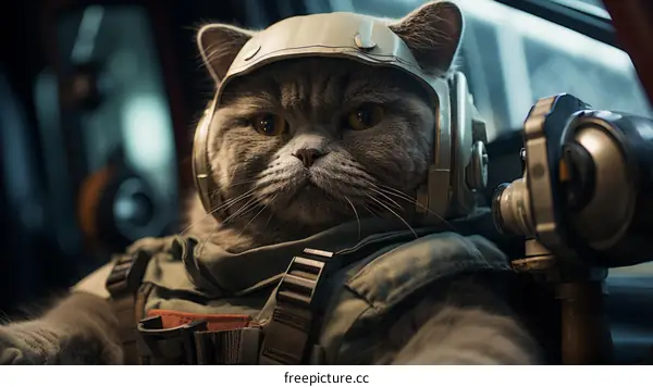 A Cat Wearing a Space Helmet