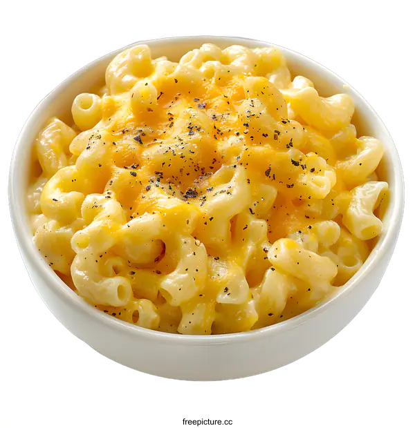 [Transparent Background PNG]Macaroni and Cheese in a White Bowl