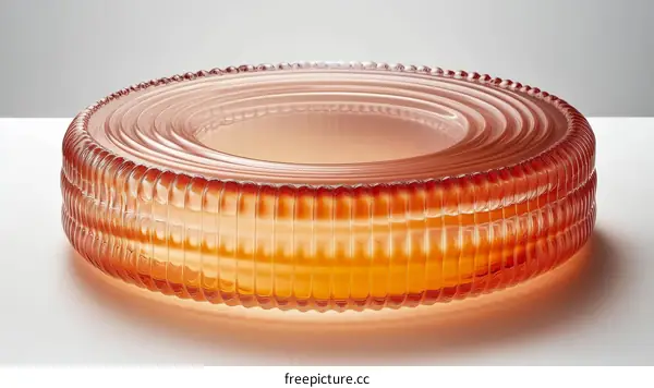 Abstract Decorative Glass Bowl with Ribbed Texture