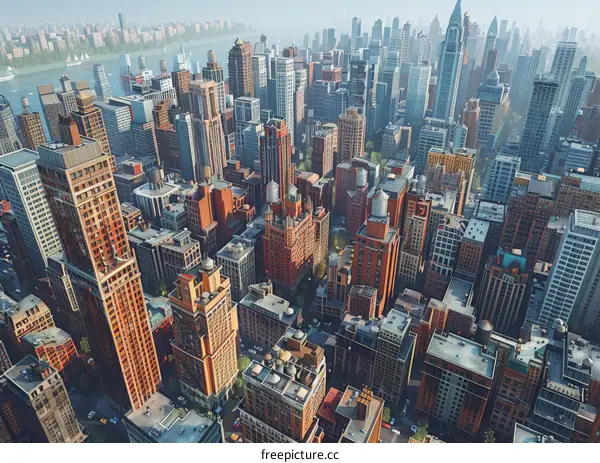 Aerial View of a Busy Cityscape