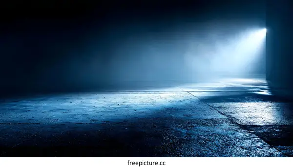 Dark Blue Concrete Studio Background with Spotlight