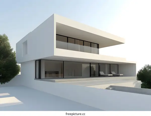 Modern Architecture White Minimalist House Design