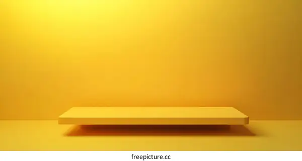 Empty Yellow Shelf Display Product Showcase