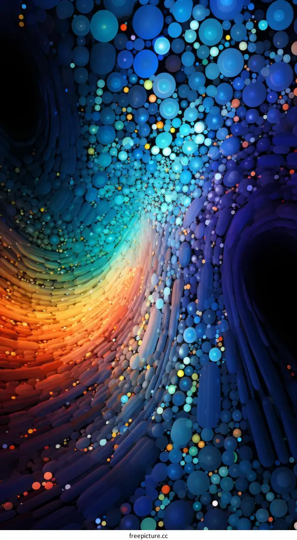 Colorful digital art with blue and orange hues