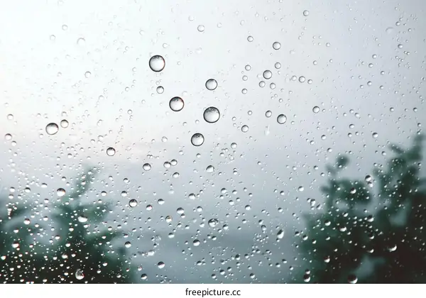 Rainy Day View Through a Window