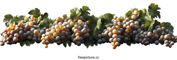 [Transparent Background PNG]Bunch of Grapes with Leaves