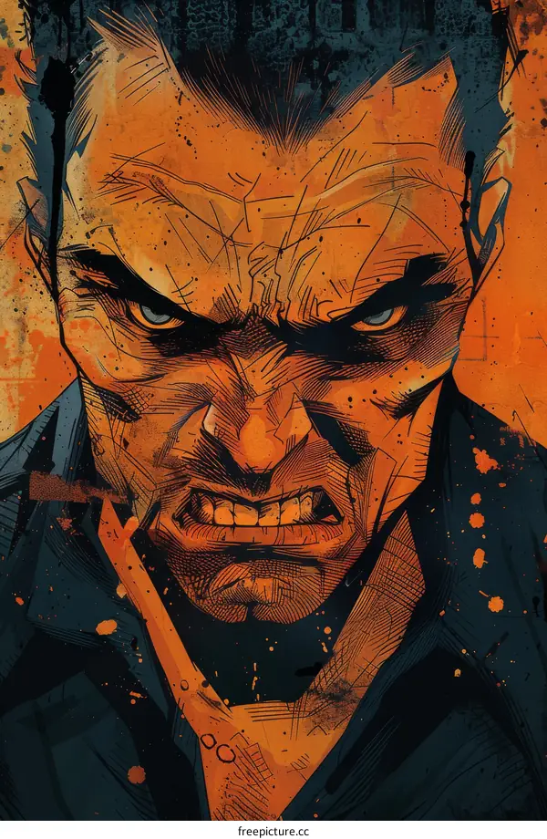 Illustration of an angry man