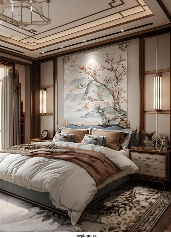 Chinese style bedroom design
