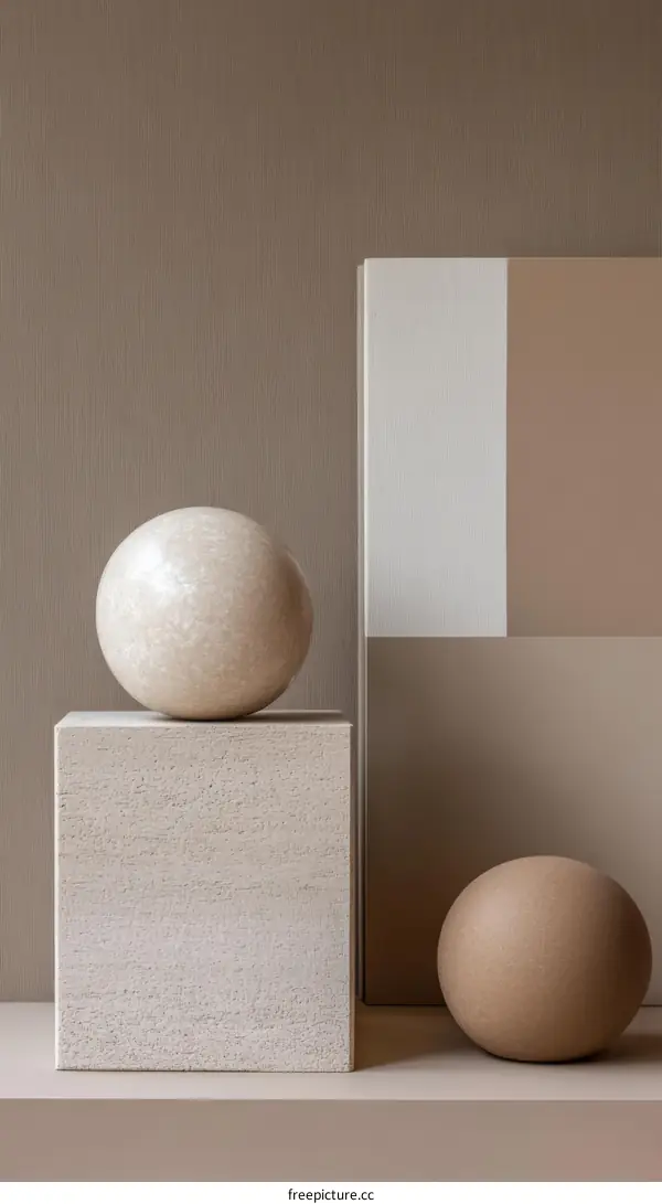 Beige Abstract Geometric Arrangement