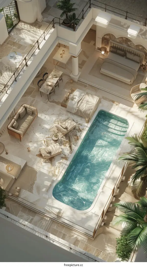 Stunning Rooftop Pool Oasis in a Modern Palace