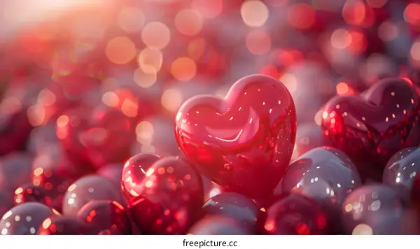 Red heart balloons