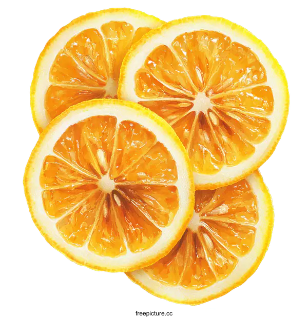 [Transparent Background PNG]Close Up View of Lemon Slices Illustration