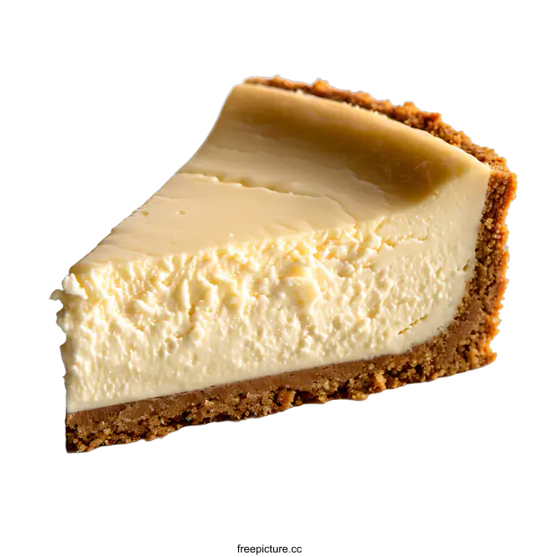 [Transparent Background PNG]A slice of cheesecake on a white background