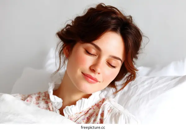 Woman Sleeping peacefully in bed