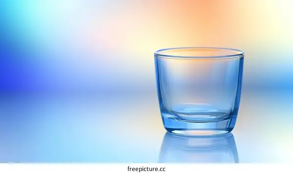 Empty Blue Glass Cup on Abstract Background
