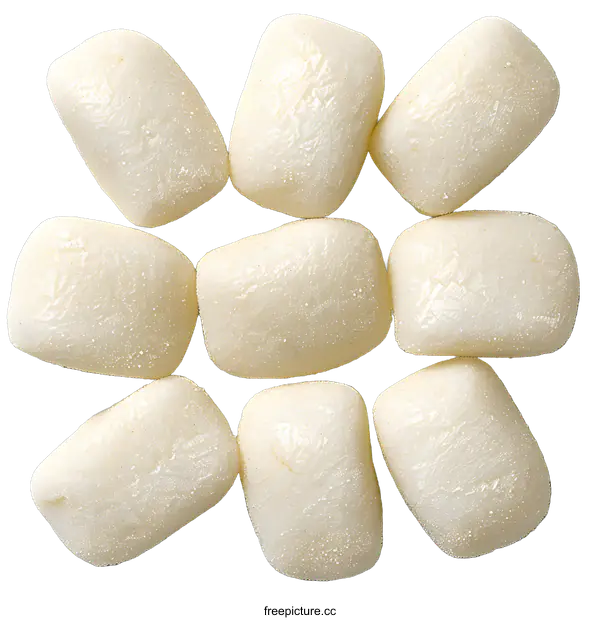 [Transparent Background PNG]Nine white sweets on a white background