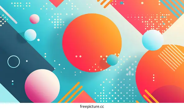 Abstract Geometric Shapes Background With Vibrant Colors