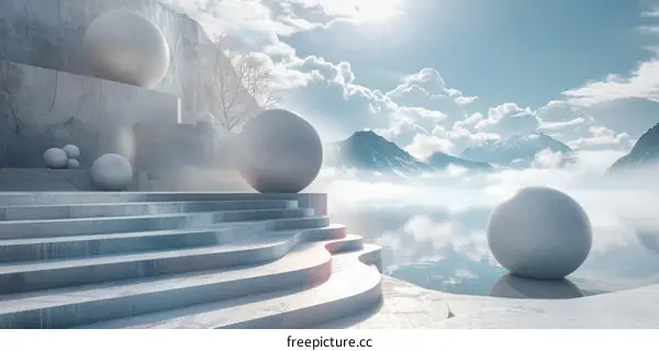 Abstract Winter Mountain Landscape Design