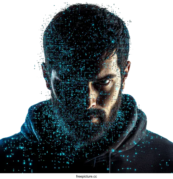 [Transparent Background PNG]Digital Portrait of a Man