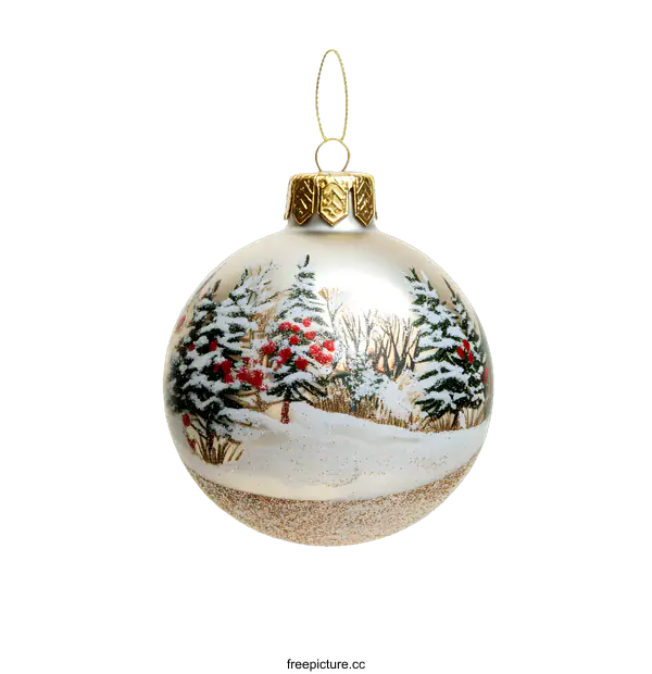 [Transparent Background PNG]Christmas Ornament With Winter Scene