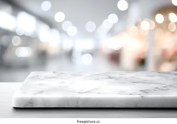 White Marble Table Top with Abstract Background
