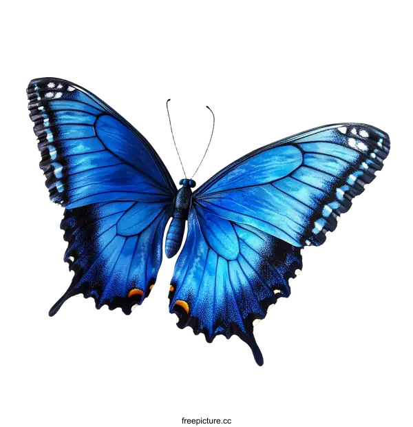 [Transparent Background PNG]Beautiful Blue Butterfly Illustration