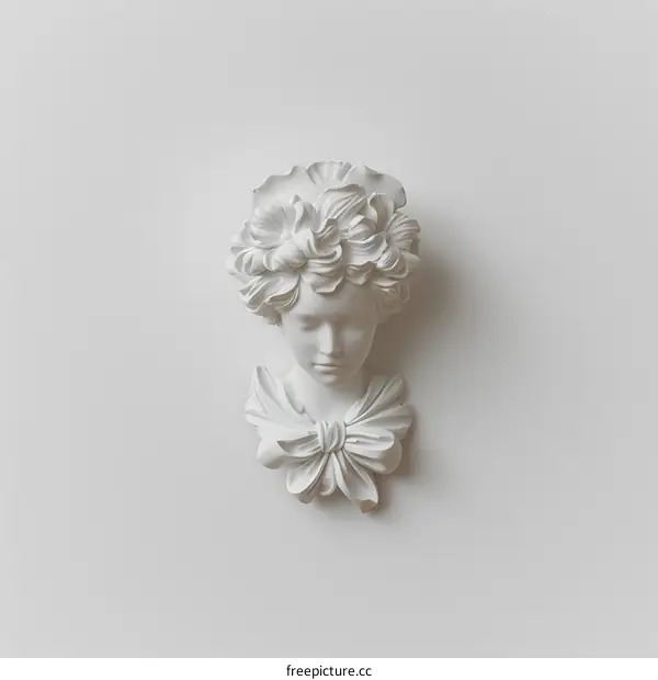 White Plaster Sculpture on a White Wall