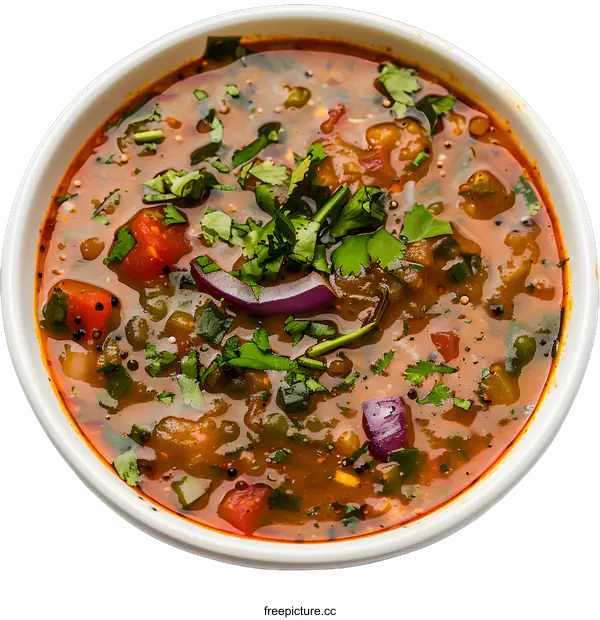 [Transparent Background PNG]Spicy Lentil Soup with Vegetables