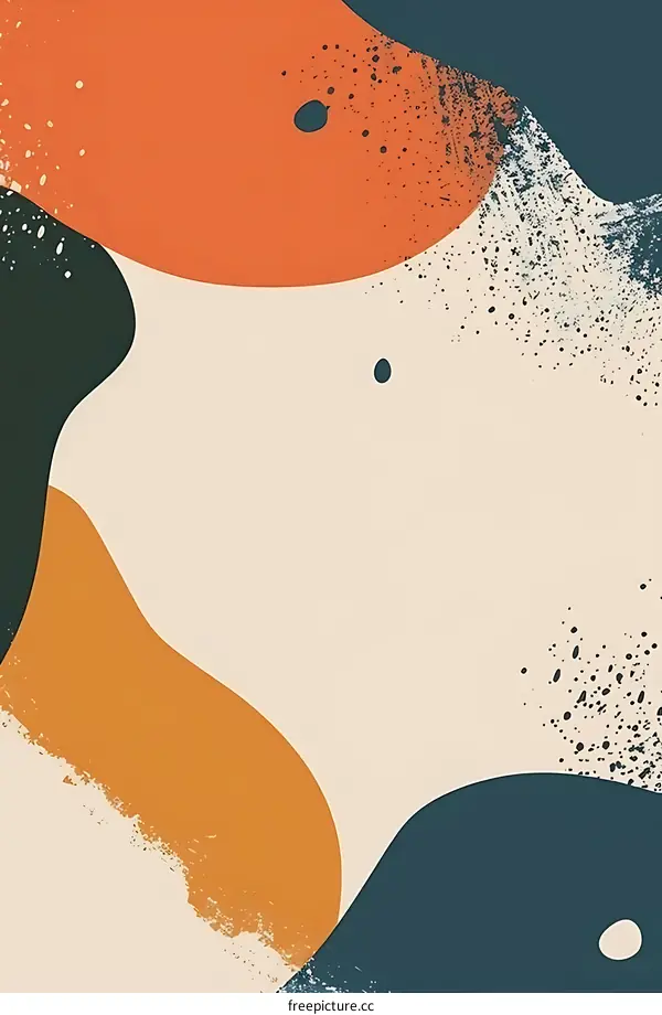 Abstract Art Background With Orange, Blue, And Green Shapes