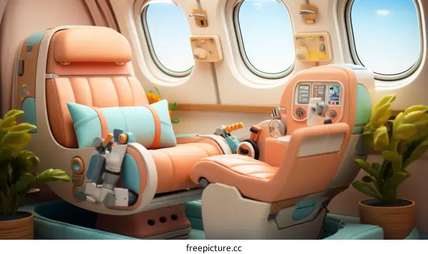 The Pilot's Seat of a Futuristic Airplane