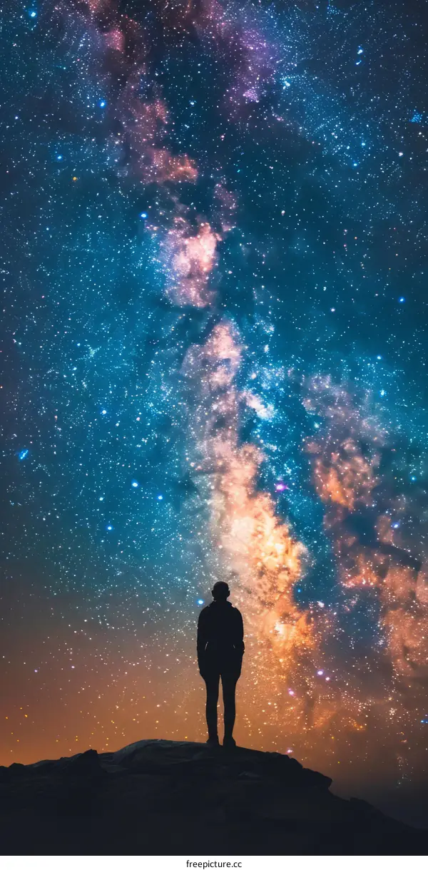 Man looking up at the stars