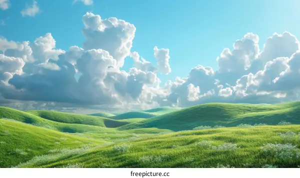 A Beautiful Summer Day in the Green Fields