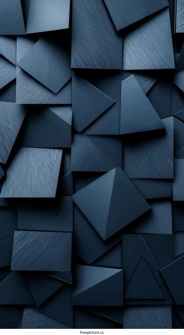 Blue 3D geometric shapes background