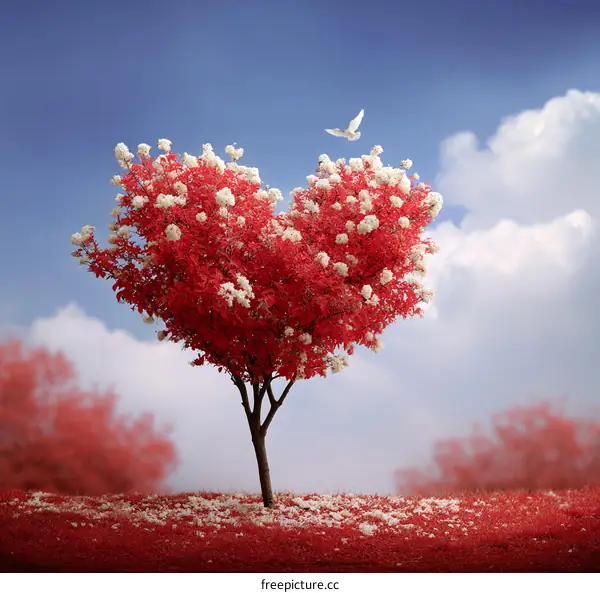 Heart-Shaped Tree with Vivid Colors