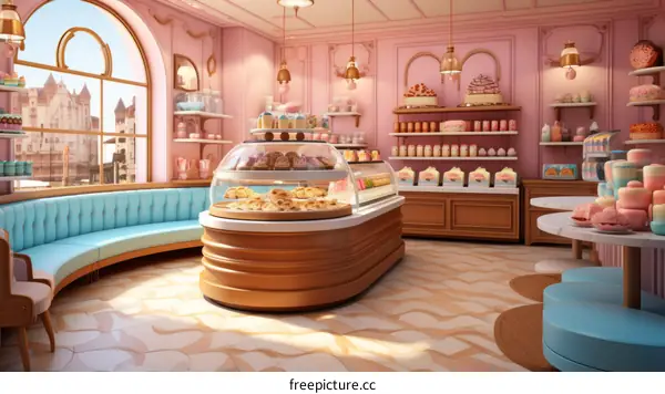 Pink Bakery Shop Interior Display